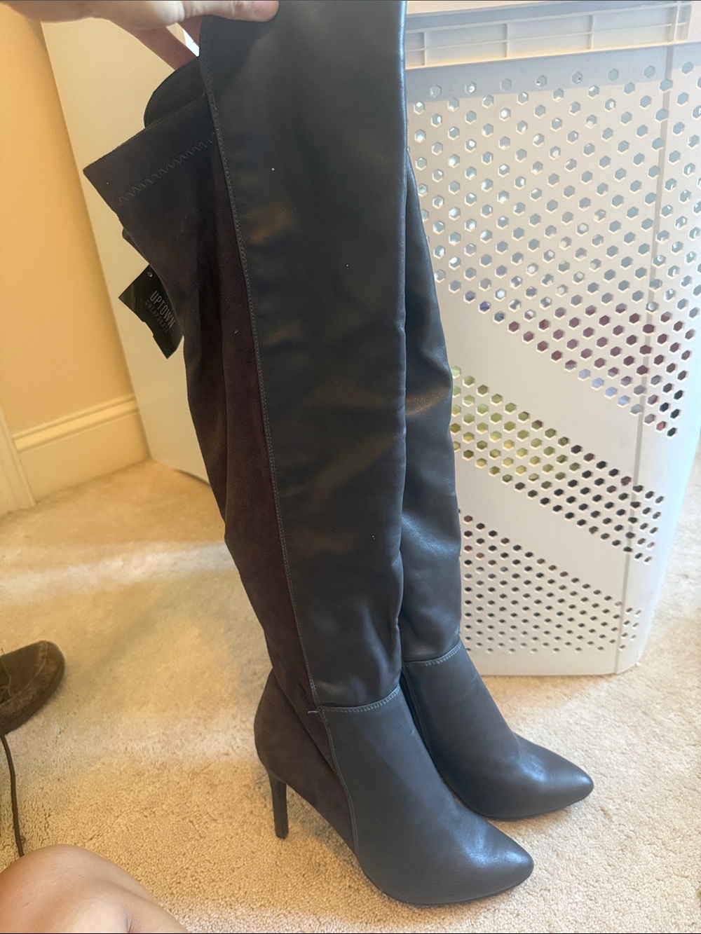 Breckelles Black Over-the-Knee Stiletto Boots